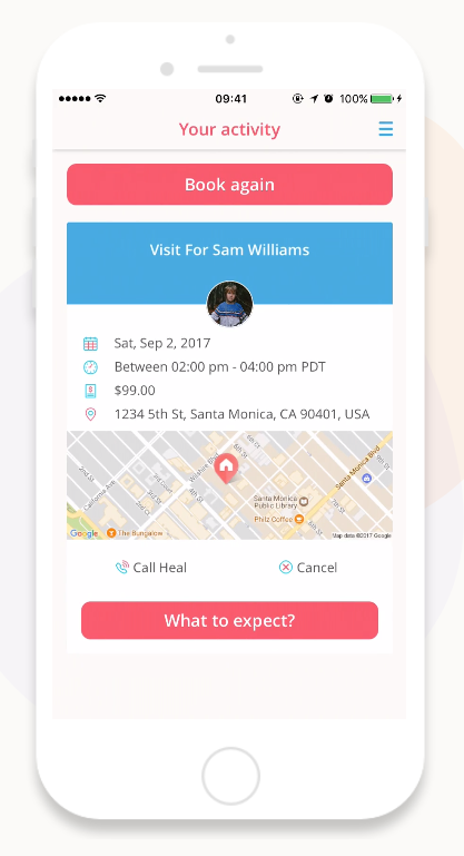 App interface for doctor house calls